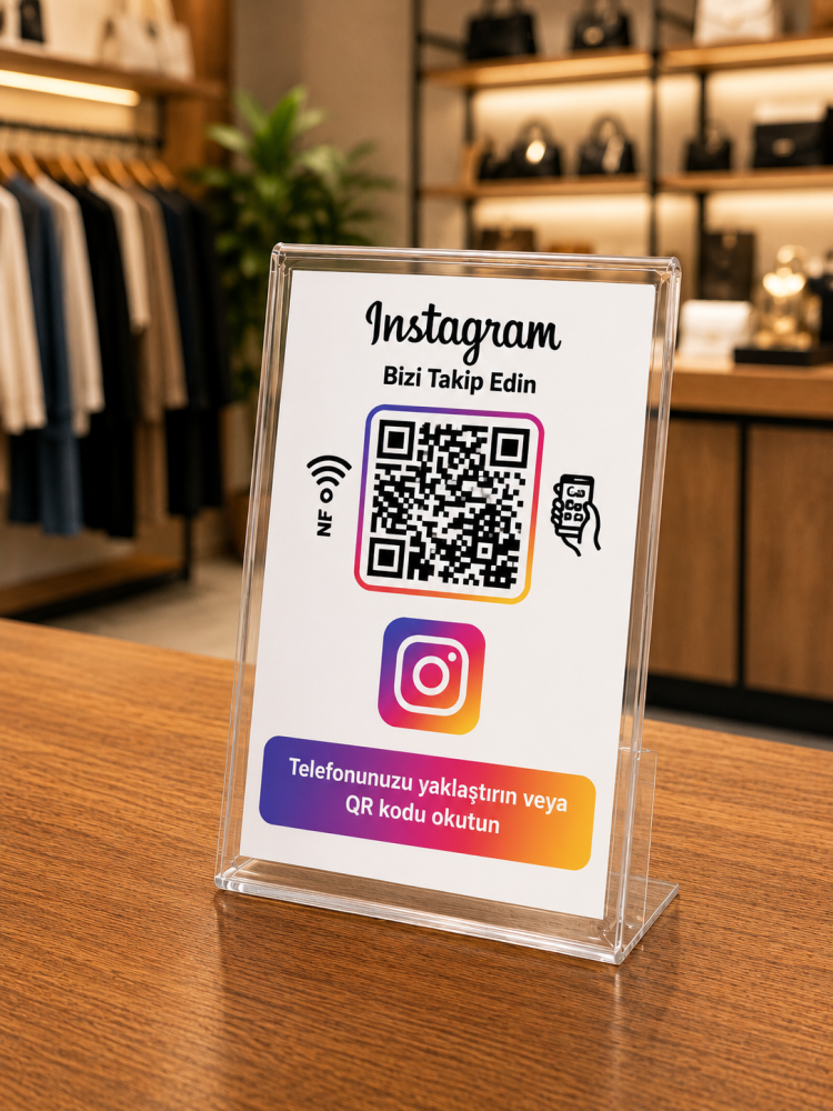 İnstagram Standlı NFC Takip Kartı (8x5cm)